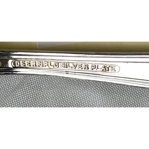 Vintage Deerfield Silver Plate Dinner Forks Set of 8 –1940s Art Deco Beaded Edge - Picture 4 of 10